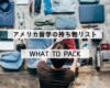 アメリカ留学の持ち物リスト！【Packing】